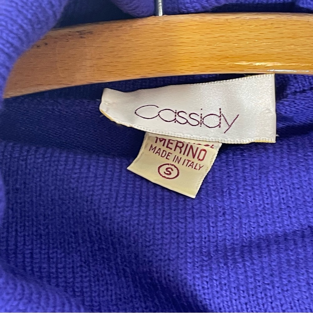 Cassidy for The Limited Vintage 100% Merino Wool Purple Cowl Neck Sweater S  NWT - Picture 2 of 8